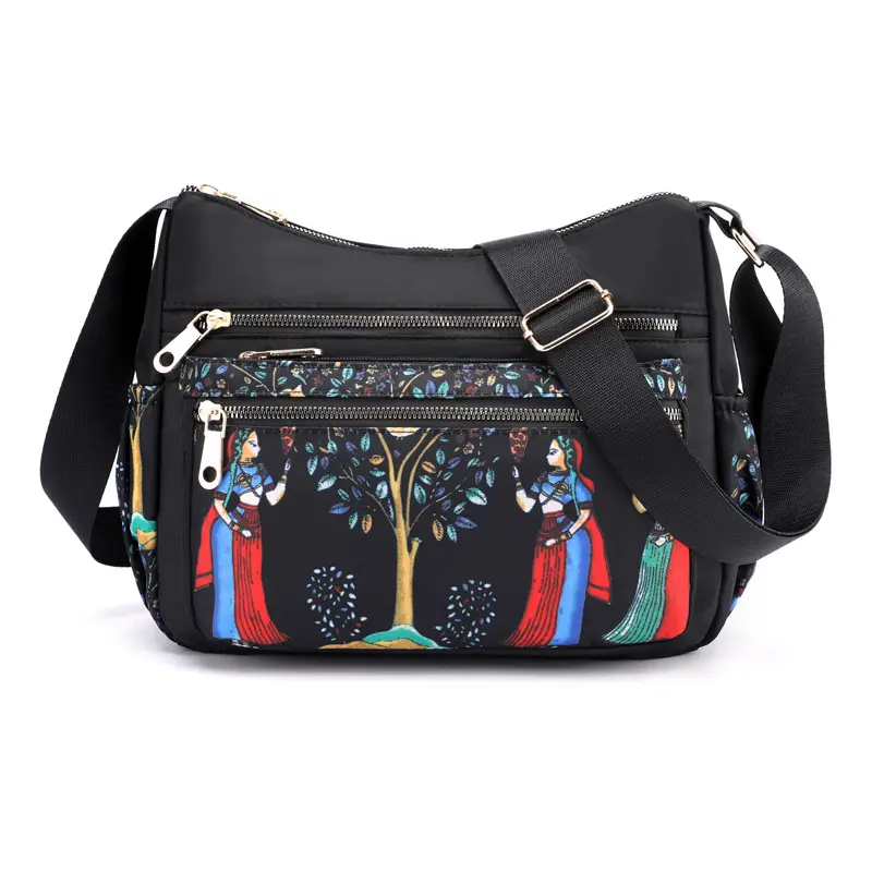 Printed Nylon Shoulder Bag for Women Large Capacity - Image 3