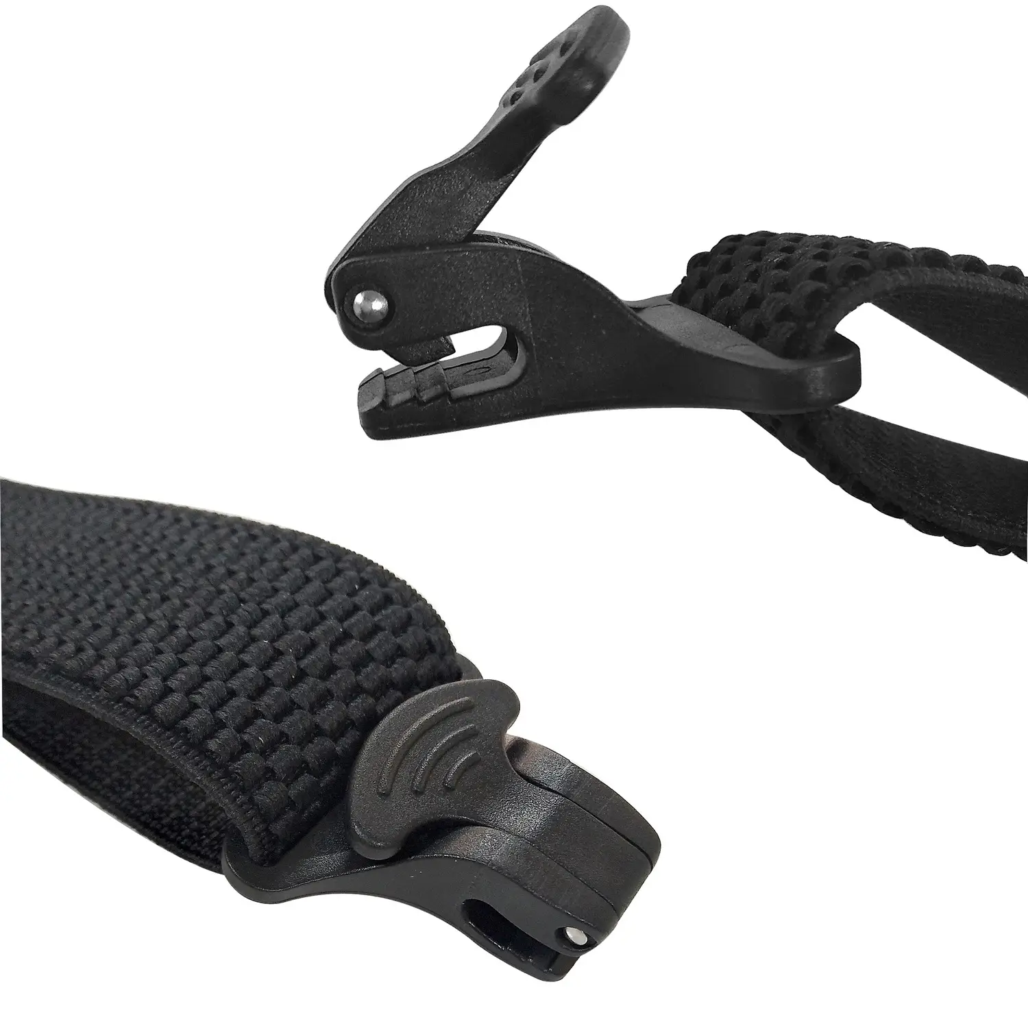 Black 4-Clip Elastic Suspenders 3.8cm Corn Pattern