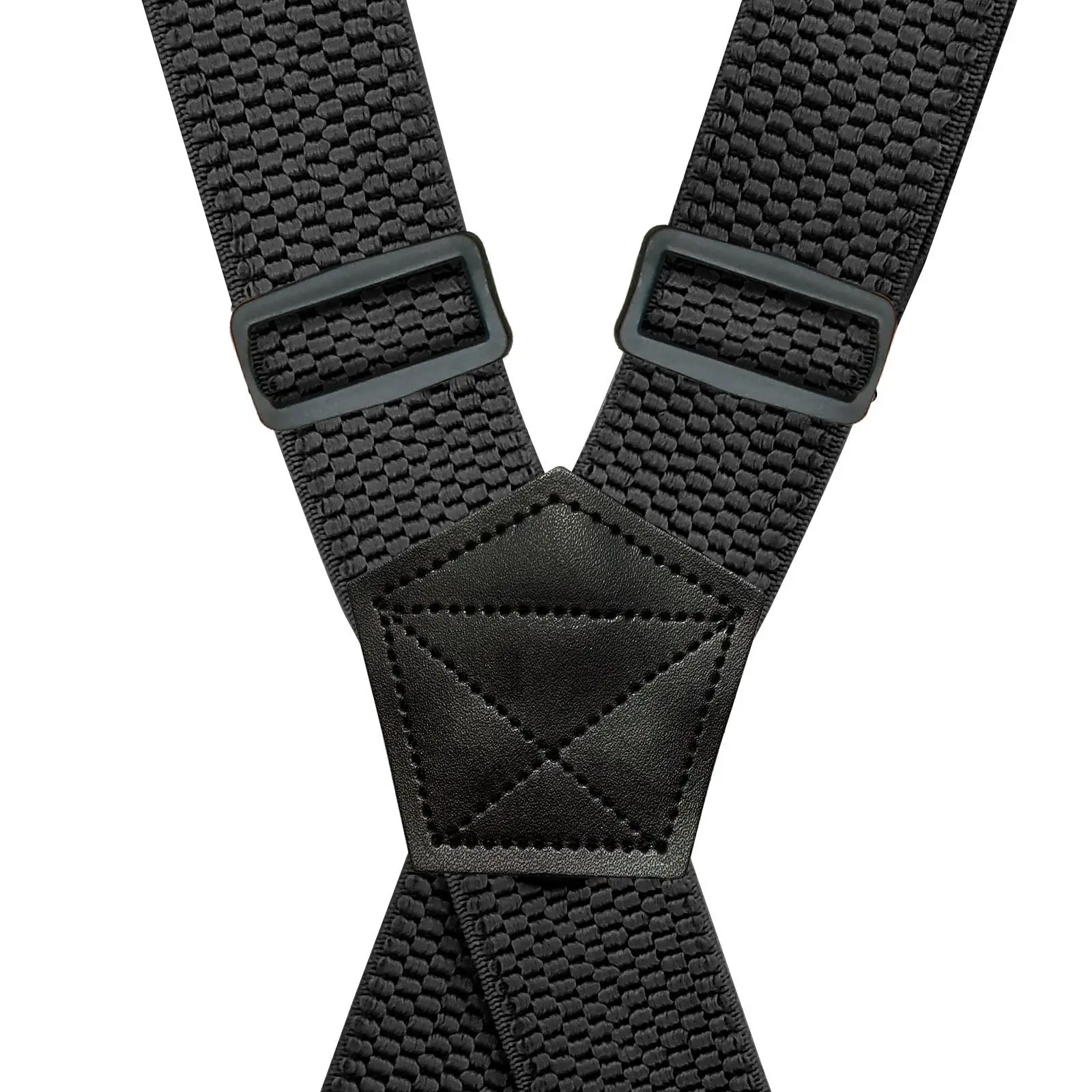Black 4-Clip Elastic Suspenders 3.8cm Corn Pattern