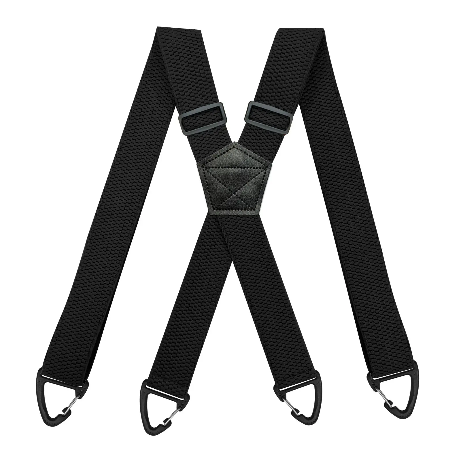 Black 4-Clip Elastic Suspenders 3.8cm Corn Pattern