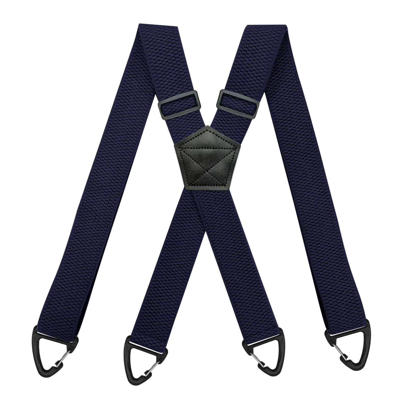 Black 4-Clip Elastic Suspenders 3.8cm Corn Pattern
