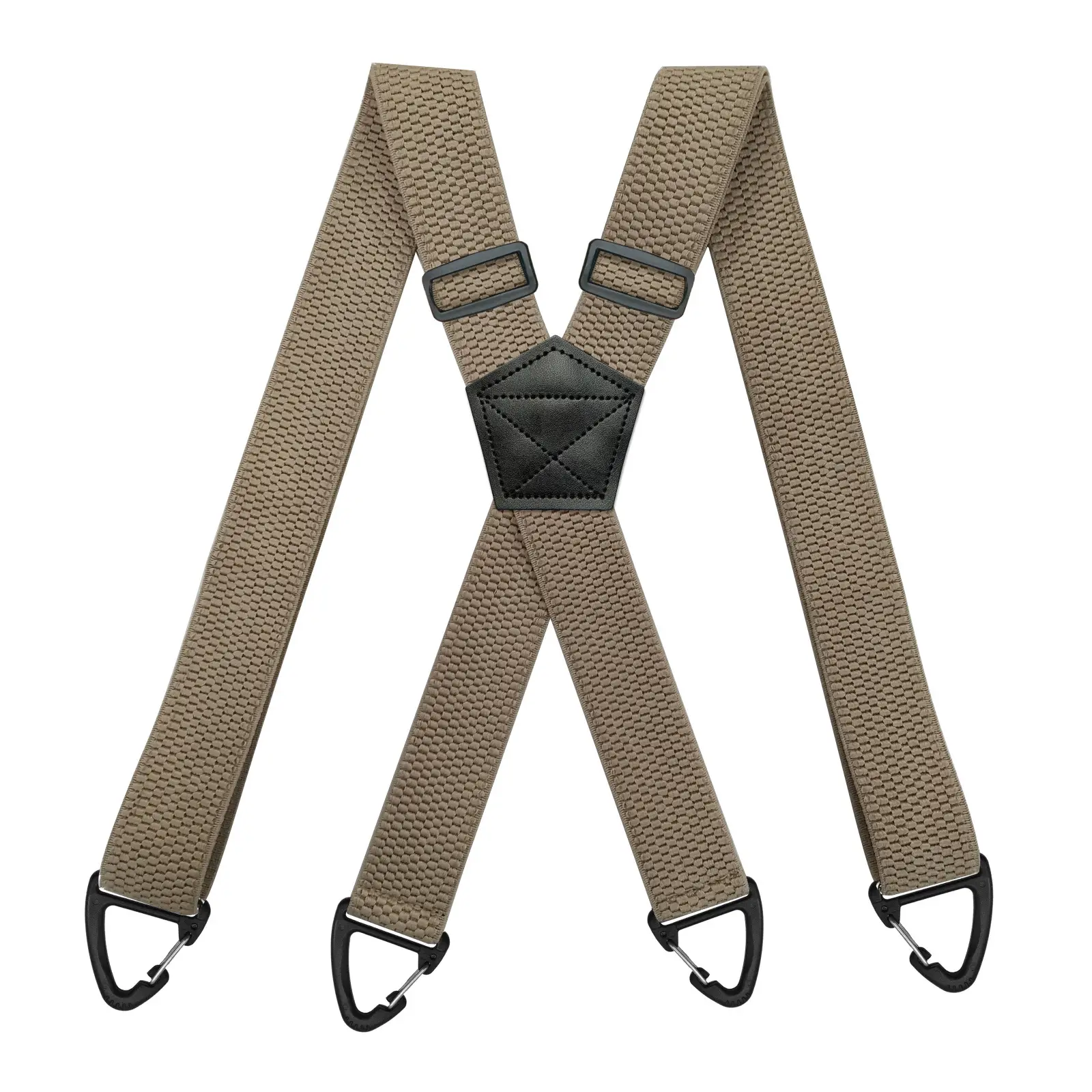 Black 4-Clip Elastic Suspenders 3.8cm Corn Pattern