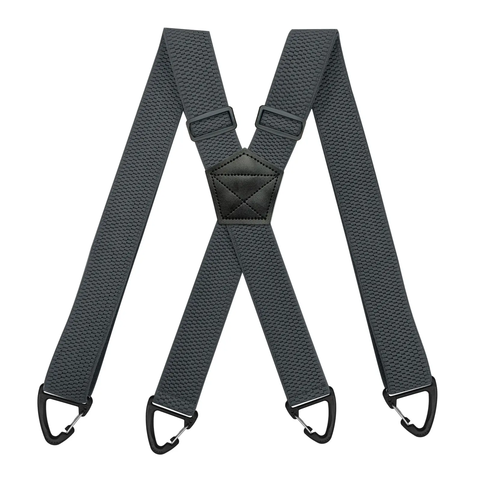 Black 4-Clip Elastic Suspenders 3.8cm Corn Pattern