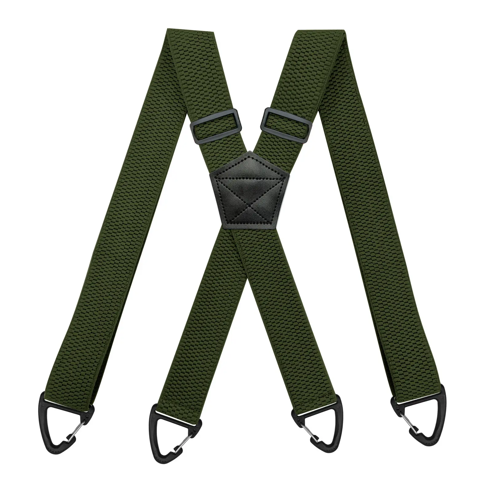 Black 4-Clip Elastic Suspenders 3.8cm Corn Pattern