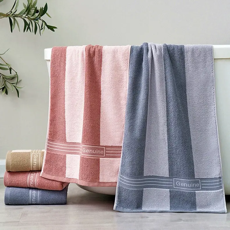 Extra Long Bath Towel Dark Men's Water Absorbent Non-Shedding - Image 18