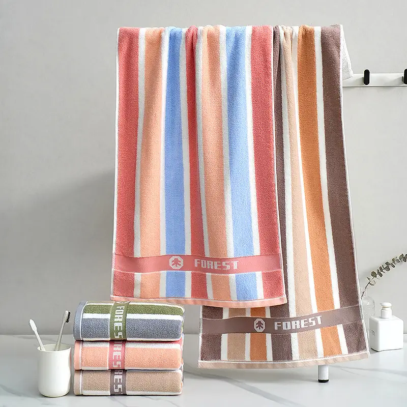 Extra Long Bath Towel Dark Men's Water Absorbent Non-Shedding — feature 33