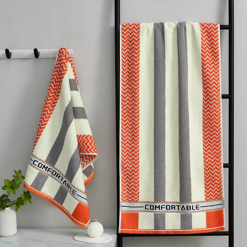 Extra Long Bath Towel Dark Men's Water Absorbent Non-Shedding - Image 8