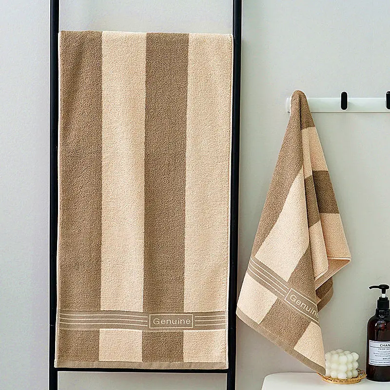 Extra Long Bath Towel Dark Men's Water Absorbent Non-Shedding - Image 2