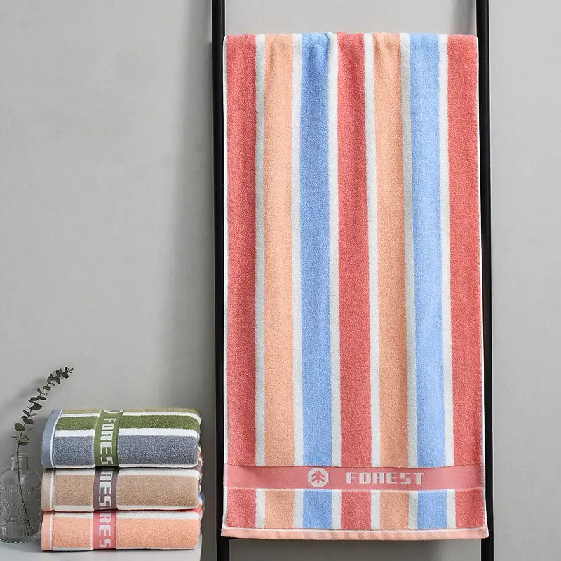 Extra Long Bath Towel Dark Men's Water Absorbent Non-Shedding - Image 4