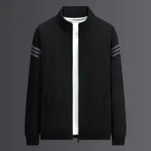 Men Black Fleece Casual Suit Plus Size Winter Sports