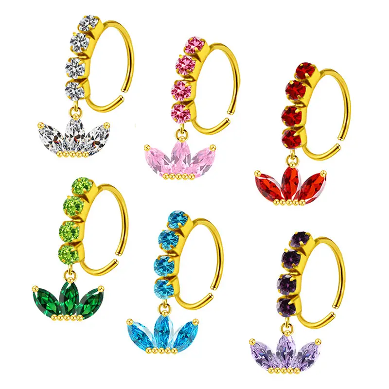 Stainless Steel Heart Butterfly Nose Ring with Crystal Accents - Image 36