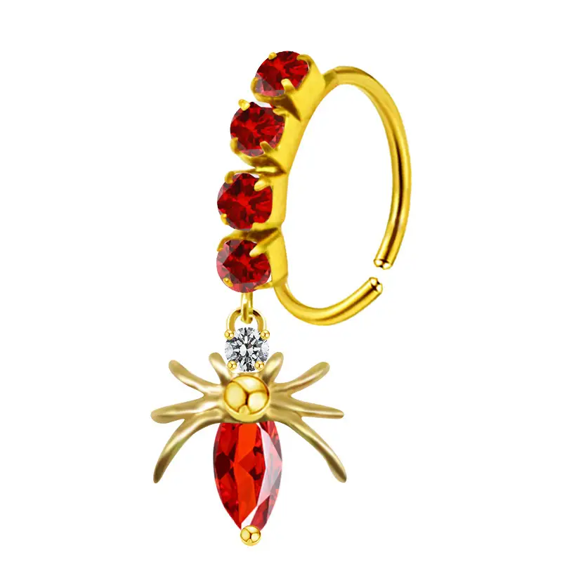Stainless Steel Heart Butterfly Nose Ring with Crystal Accents - Image 13