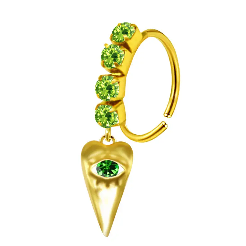 Stainless Steel Heart Butterfly Nose Ring with Crystal Accents - Image 18