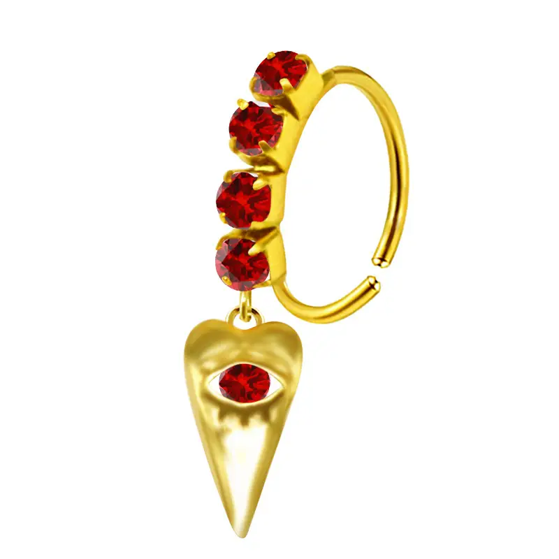Stainless Steel Heart Butterfly Nose Ring with Crystal Accents - Image 19