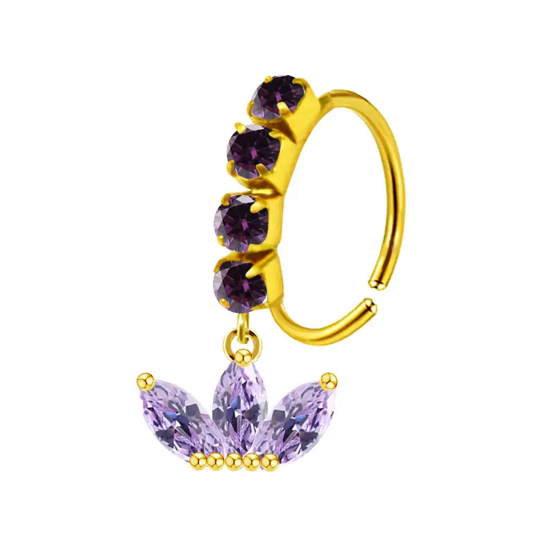 Stainless Steel Heart Butterfly Nose Ring with Crystal Accents - Image 22