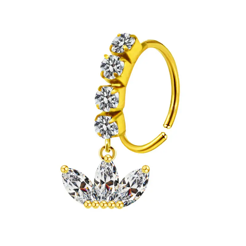 Stainless Steel Heart Butterfly Nose Ring with Crystal Accents - Image 24