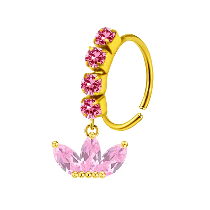 Stainless Steel Heart Butterfly Nose Ring with Crystal Accents - Image 27