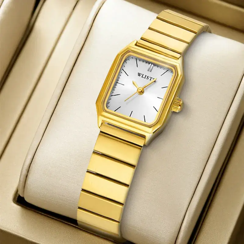 Women's Square Watch Silver Quartz Waterproof