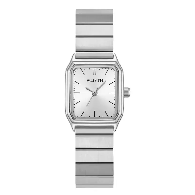 Women's Square Watch Silver Quartz Waterproof