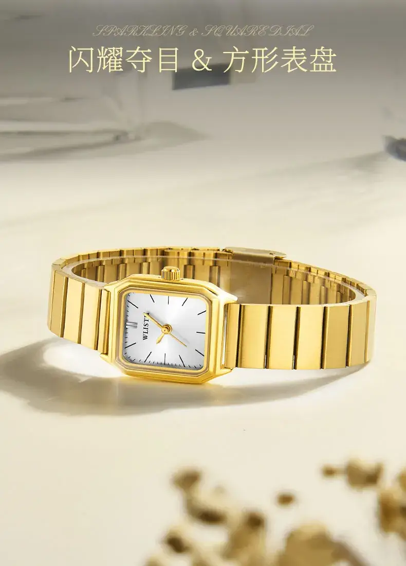 Women's Square Watch Silver Quartz Waterproof — feature 6