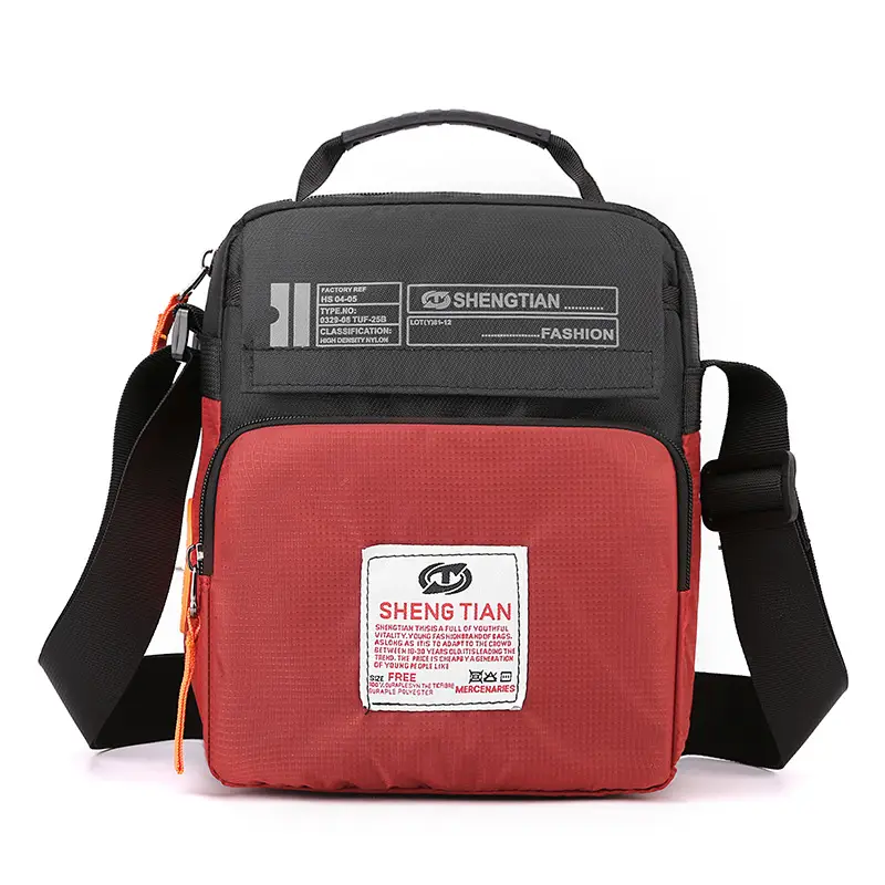 Men's Waterproof Crossbody Sports Bag Black Oxford Cloth