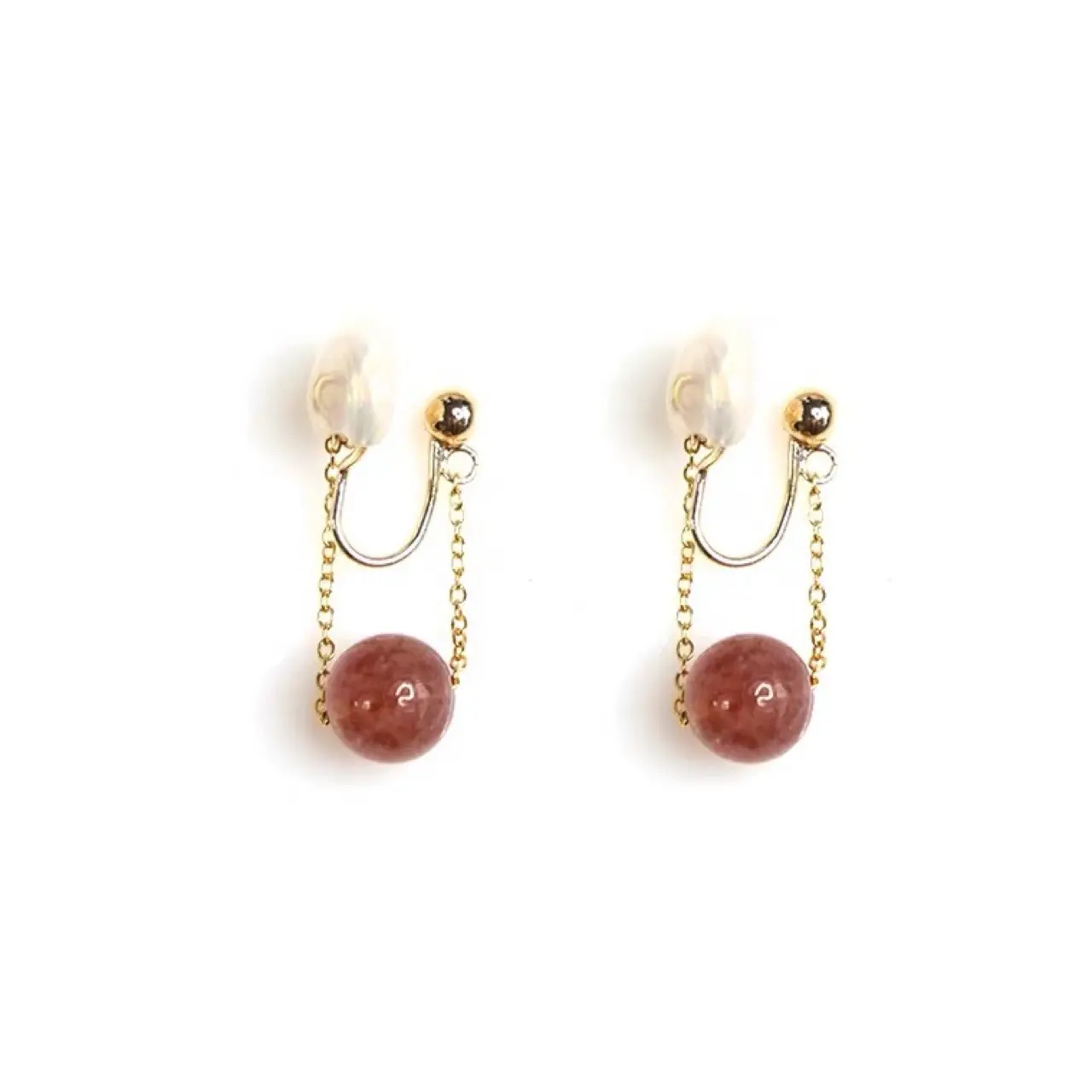 Natural Red Crystal Strawberry Crystal Ear Clip - Image 5