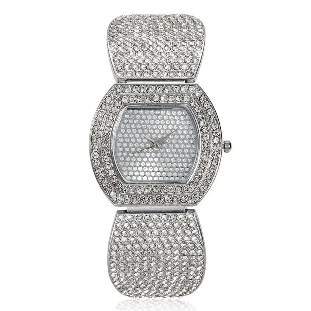 Luxury Rhinestone Ladies Watch Gold Band Simple Quartz