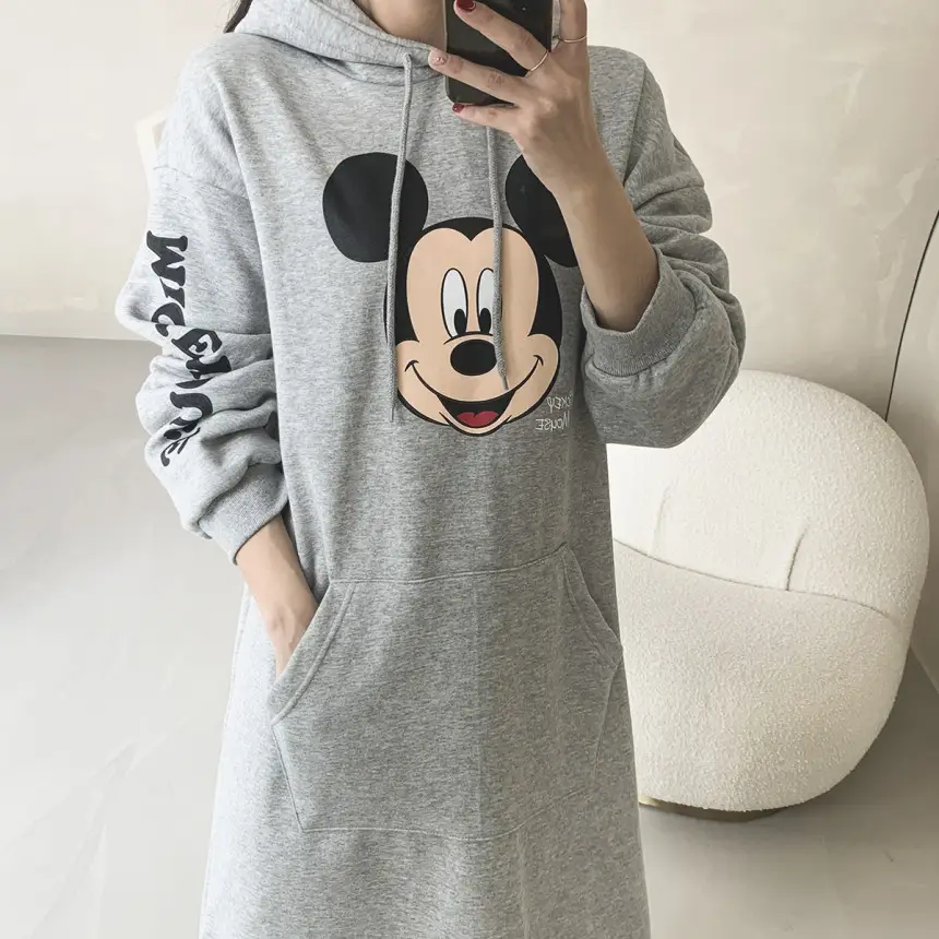 Red Mickey Mouse Hooded Hoodie Plus Size Women - Image 6