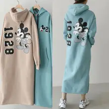 Red Mickey Mouse Hooded Hoodie Plus Size Women — feature 29