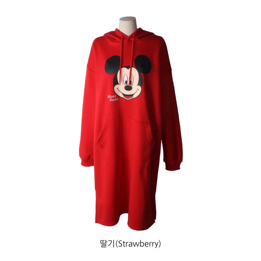 Red Mickey Mouse Hooded Hoodie Plus Size Women - Image 2