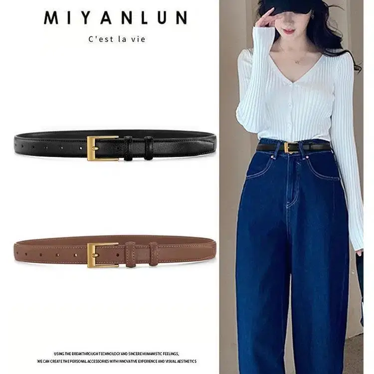 Black Genuine Leather Belt for Women 2022 New Style - Image 5