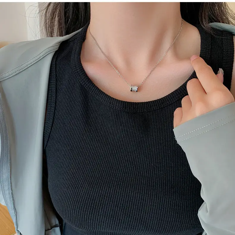 Korean Temperament Diamond Zircon Necklace for Women — feature 42