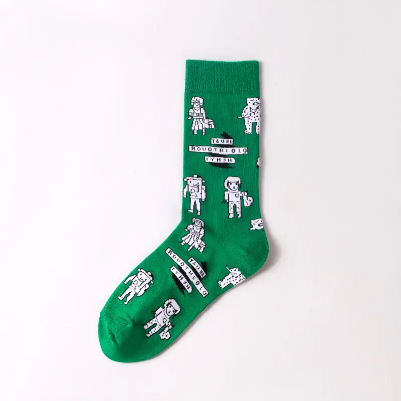 Socks men's autumn and winter stockings fancy women's socks black thick socks sports cotton socks Xinjiang cotton hip hop ins fashion socks