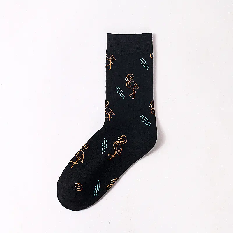 Socks men's autumn and winter stockings fancy women's socks black thick socks sports cotton socks Xinjiang cotton hip hop ins fashion socks