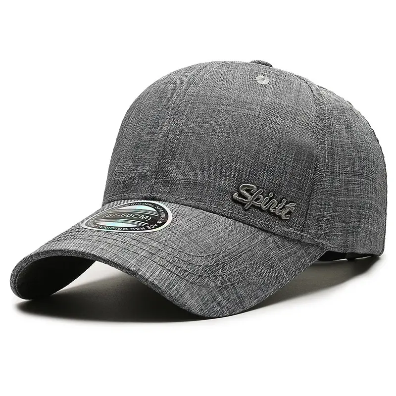 Men Grey Embroidered Baseball Cap Autumn Casual - Image 2