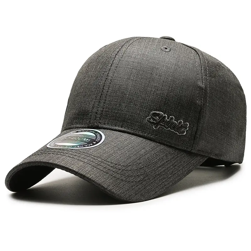 Men Grey Embroidered Baseball Cap Autumn Casual - Image 3