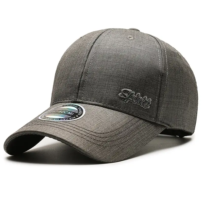 Men Grey Embroidered Baseball Cap Autumn Casual - Image 7