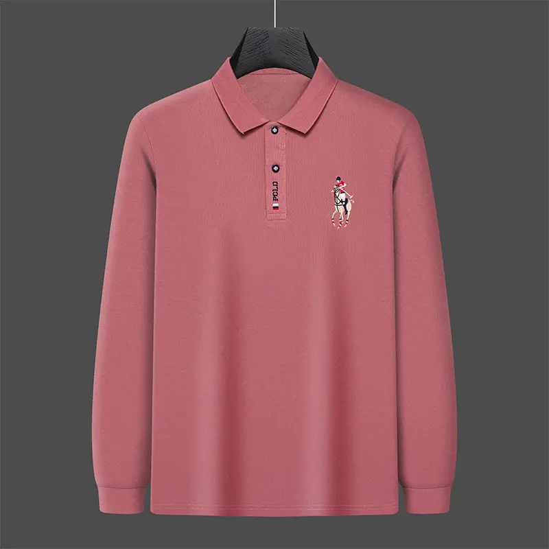 Men's 2022 Embroidered Polo Shirt Solid Green - Image 4