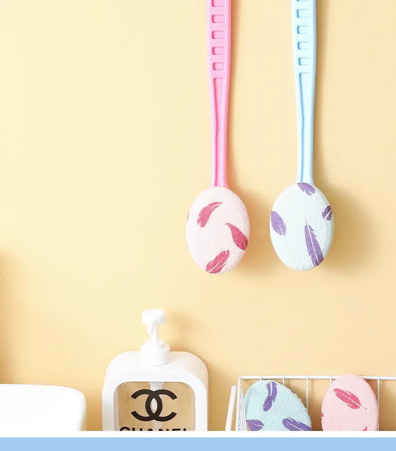 Pink Hair Brush with Long Handle for Bathing — feature 14