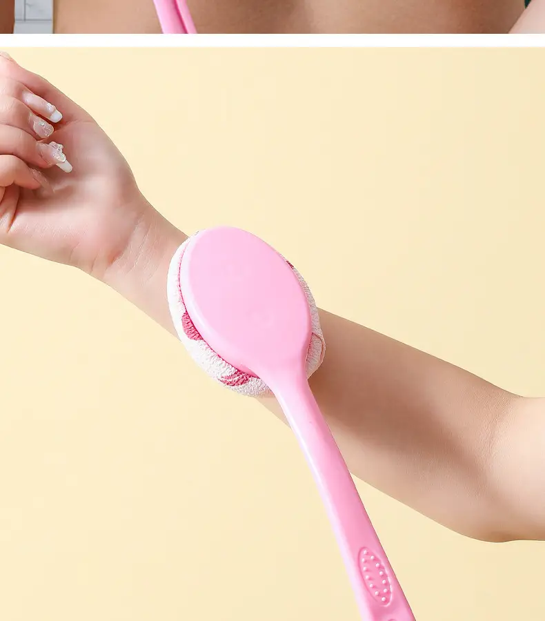 Pink Hair Brush with Long Handle for Bathing — feature 18