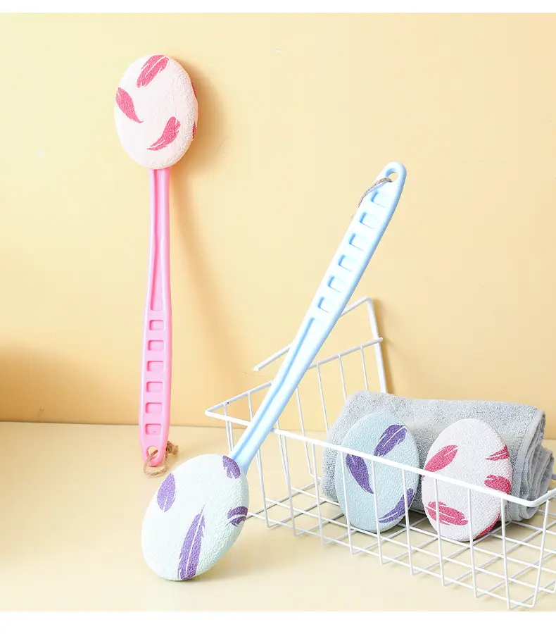 Pink Hair Brush with Long Handle for Bathing — feature 20