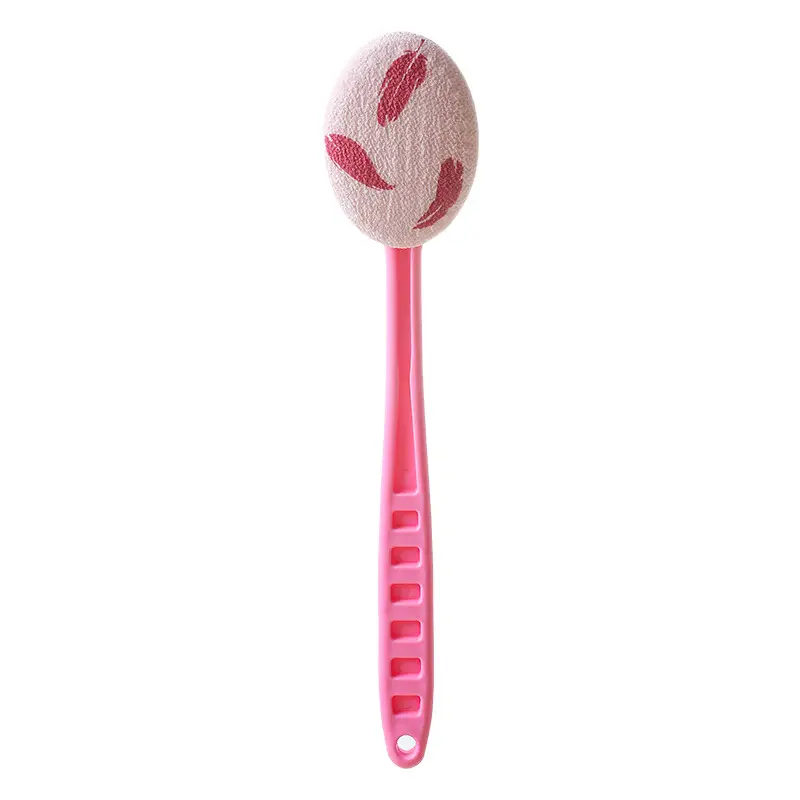 Pink Hair Brush with Long Handle for Bathing - Image 2