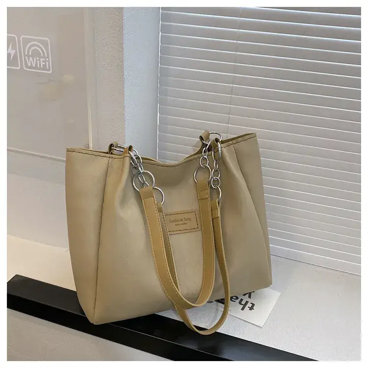 Women's Large Capacity Shoulder Tote Bag Beige - Image 2