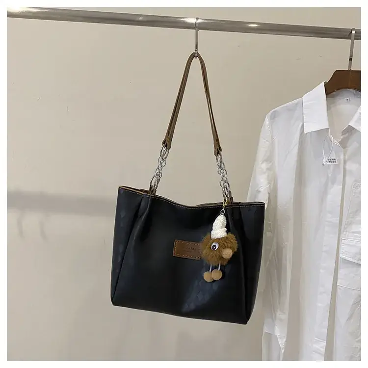 Women's Large Capacity Shoulder Tote Bag Beige - Image 8