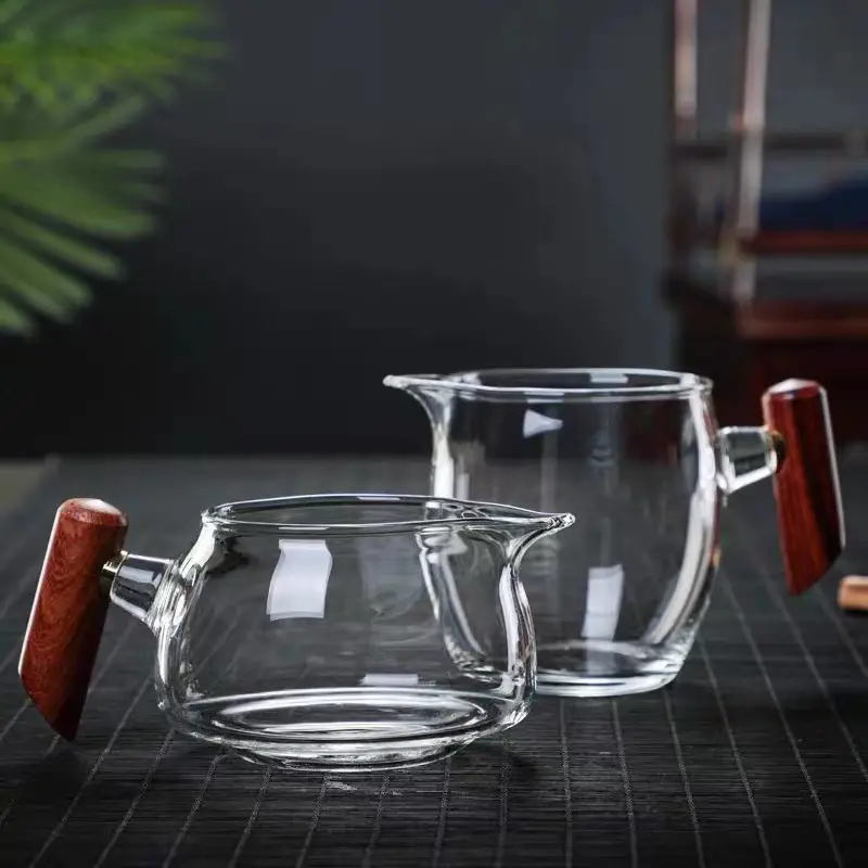 Thickened Wooden Glass Fair Cup Tea Filter Set - Image 6