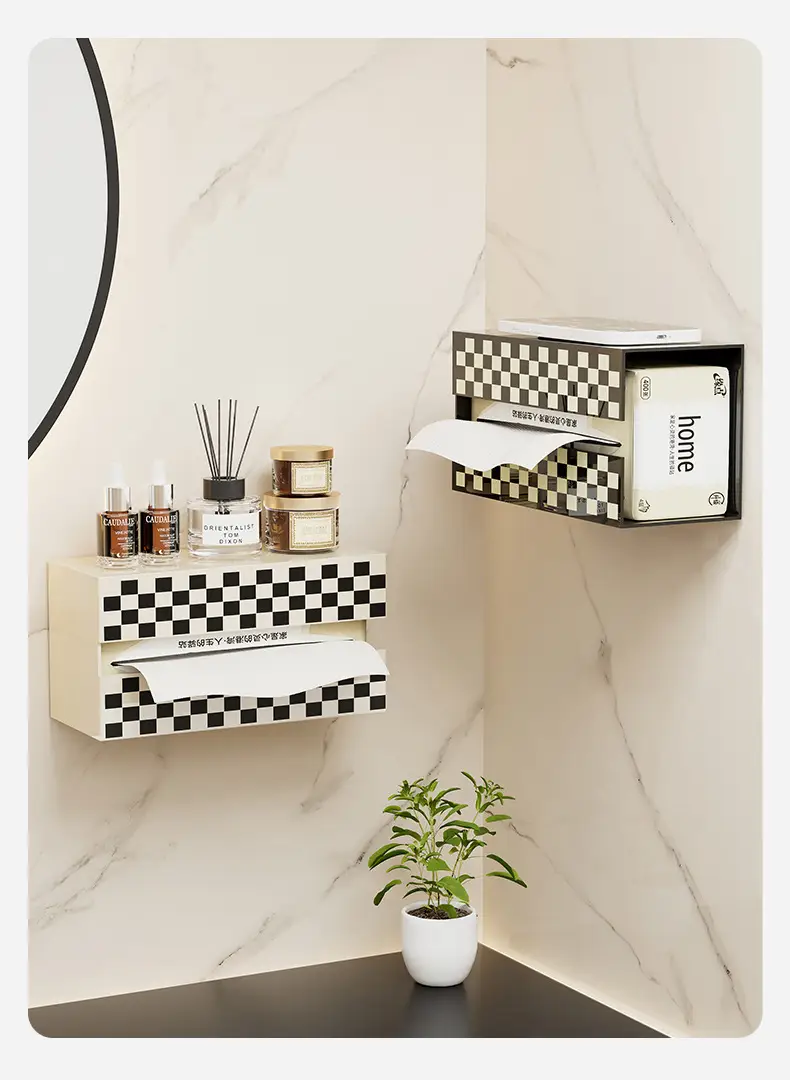 Luxury Checkered Tissue Box for Living Room & Bathroom — feature 7