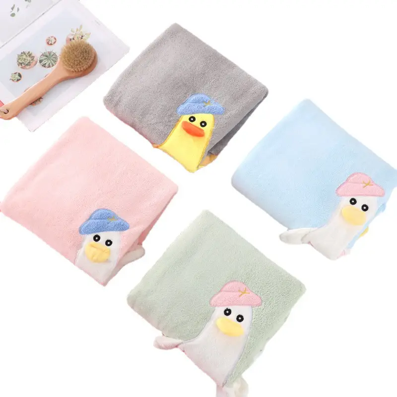 Children's Cartoon Goose Bath Towel Blanket Coral Fleece - Image 10