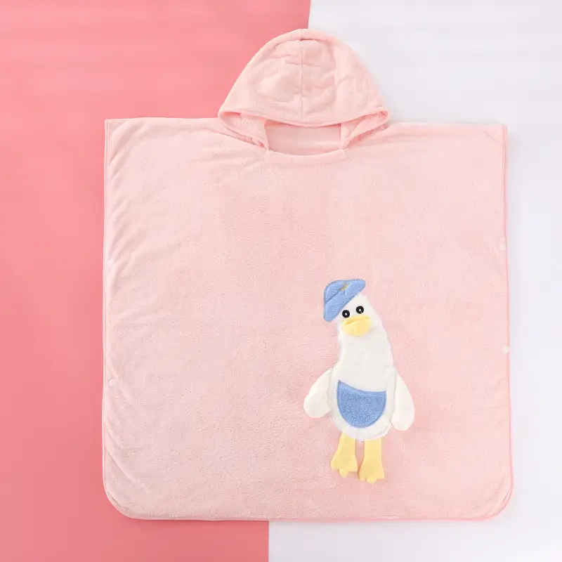 Children's Cartoon Goose Bath Towel Blanket Coral Fleece - Image 2