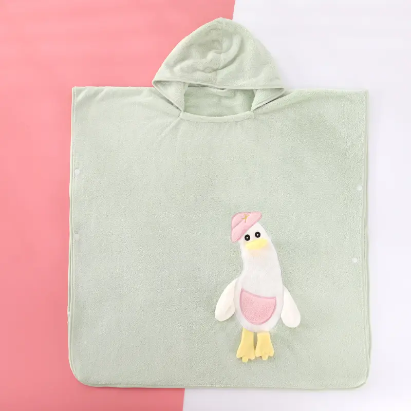 Children's Cartoon Goose Bath Towel Blanket Coral Fleece - Image 3
