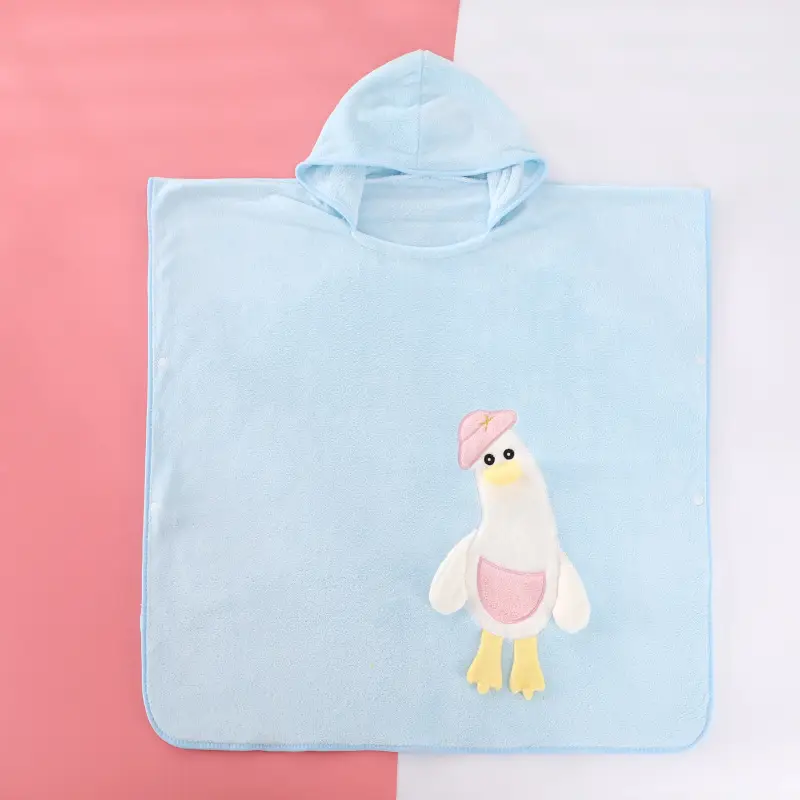 Children's Cartoon Goose Bath Towel Blanket Coral Fleece - Image 4